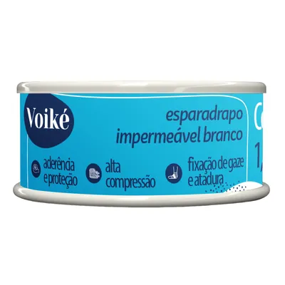 Esparadrapo Impermeável Branco 1,2Cmx4,5M Voiké